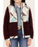 Image #3 - Hooey Girls' Geo Print Color Block Softshell Jacket, Burgundy, hi-res