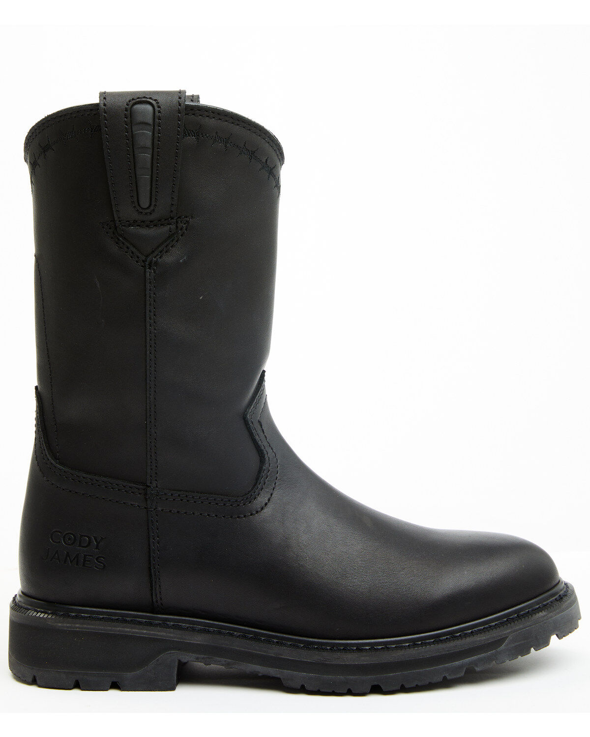 Image #2 - Cody James Men's 11" Uniform Western Work Boots - Soft Toe, Black, hi-res
