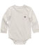 Image #1 - Carhartt Infant Girls' Long Sleeve Pocket Onesie , Cream, hi-res