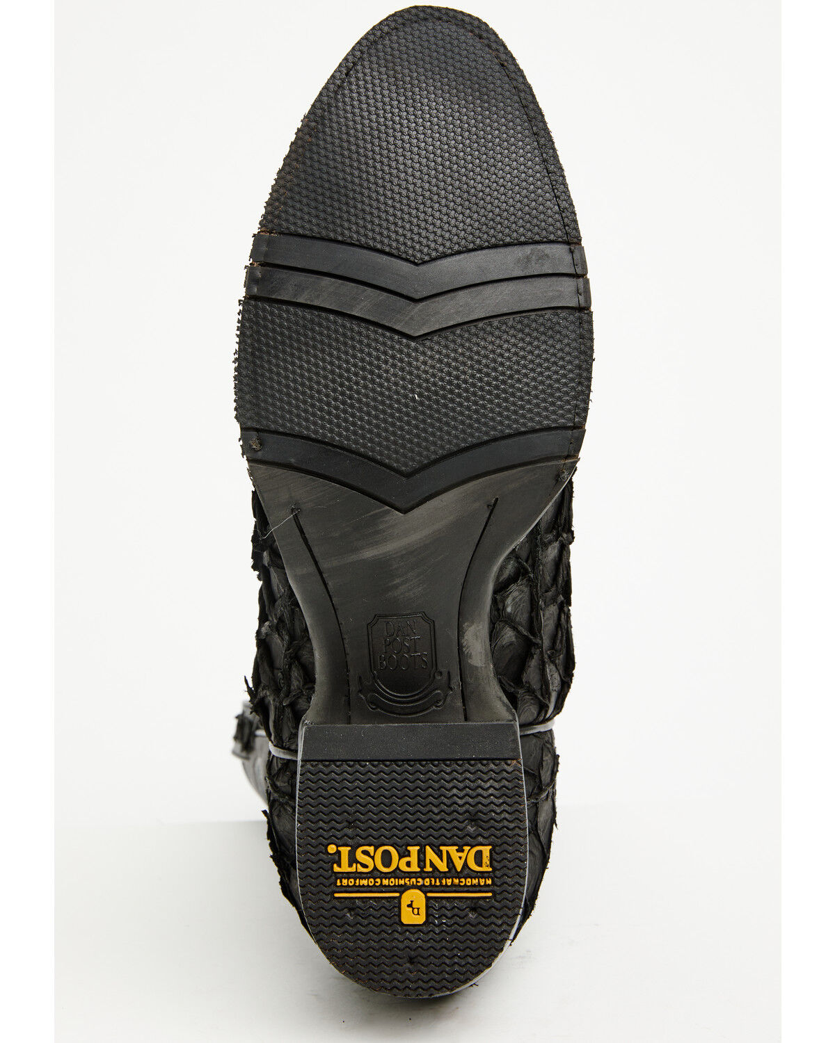 Image #7 - Dan Post Men's Exotic Pirarucu Western Boots - Round Toe, Black, hi-res
