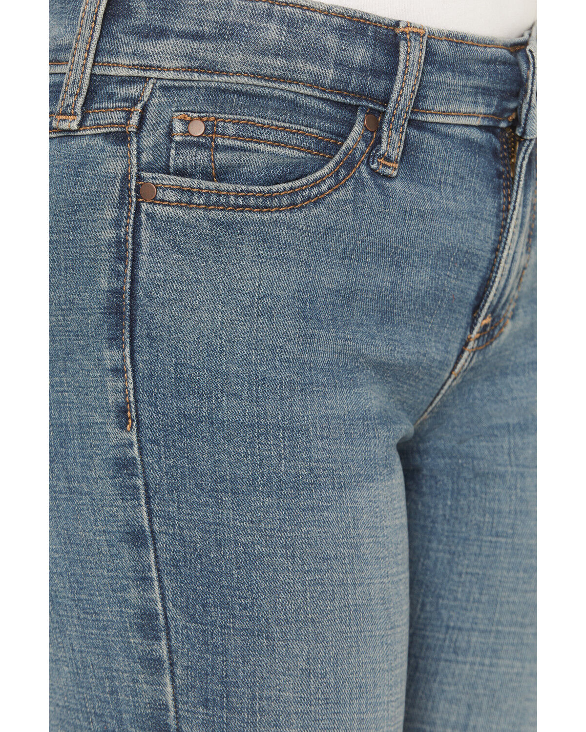 Image #2 - Wrangler Girls' Wendy Medium Wash Bootcut Stretch Denim Jeans, Blue, hi-res
