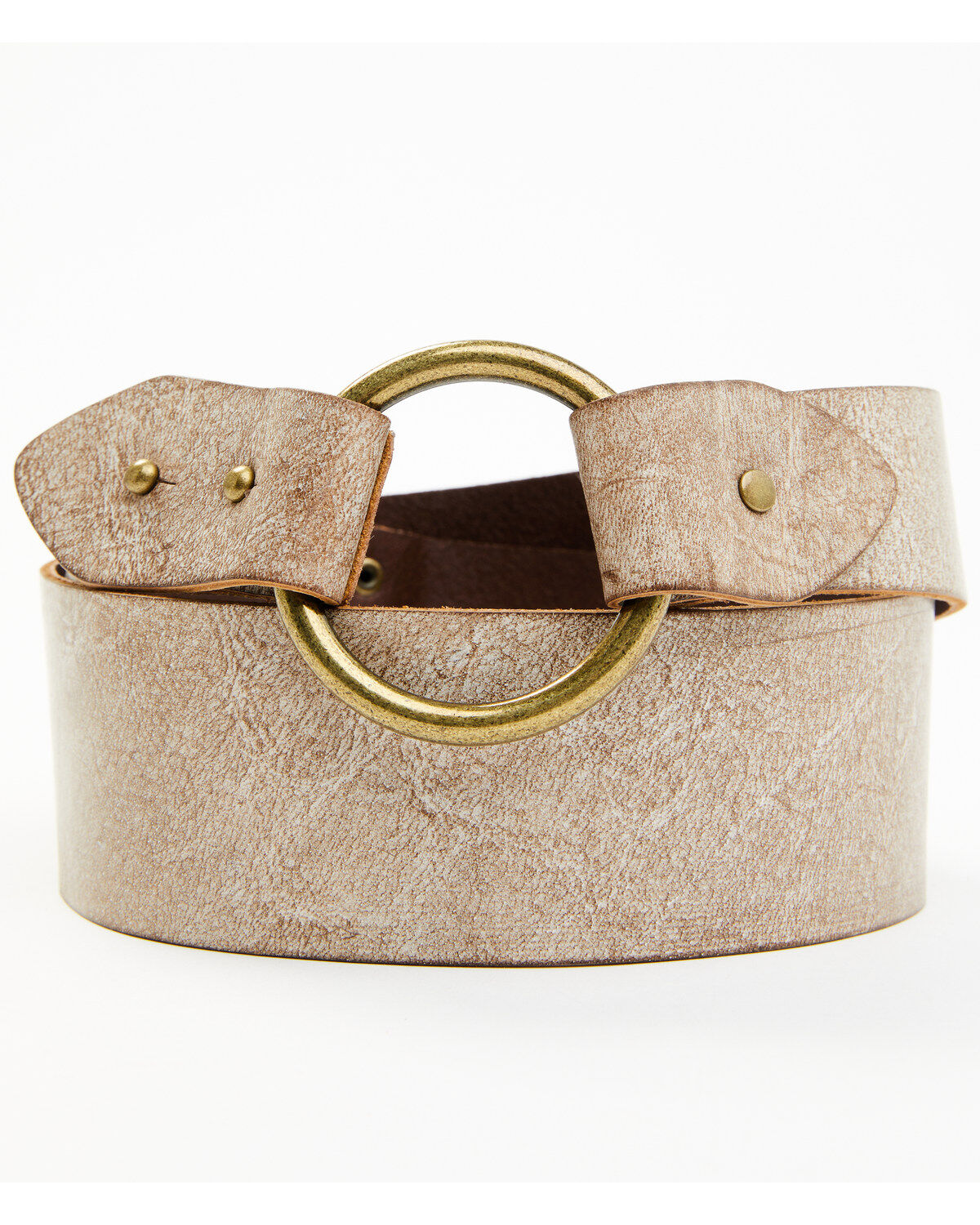 Image #1 - Cleo + Wolf Women's Round Buckle Loop Snap Waist Belt, Taupe, hi-res
