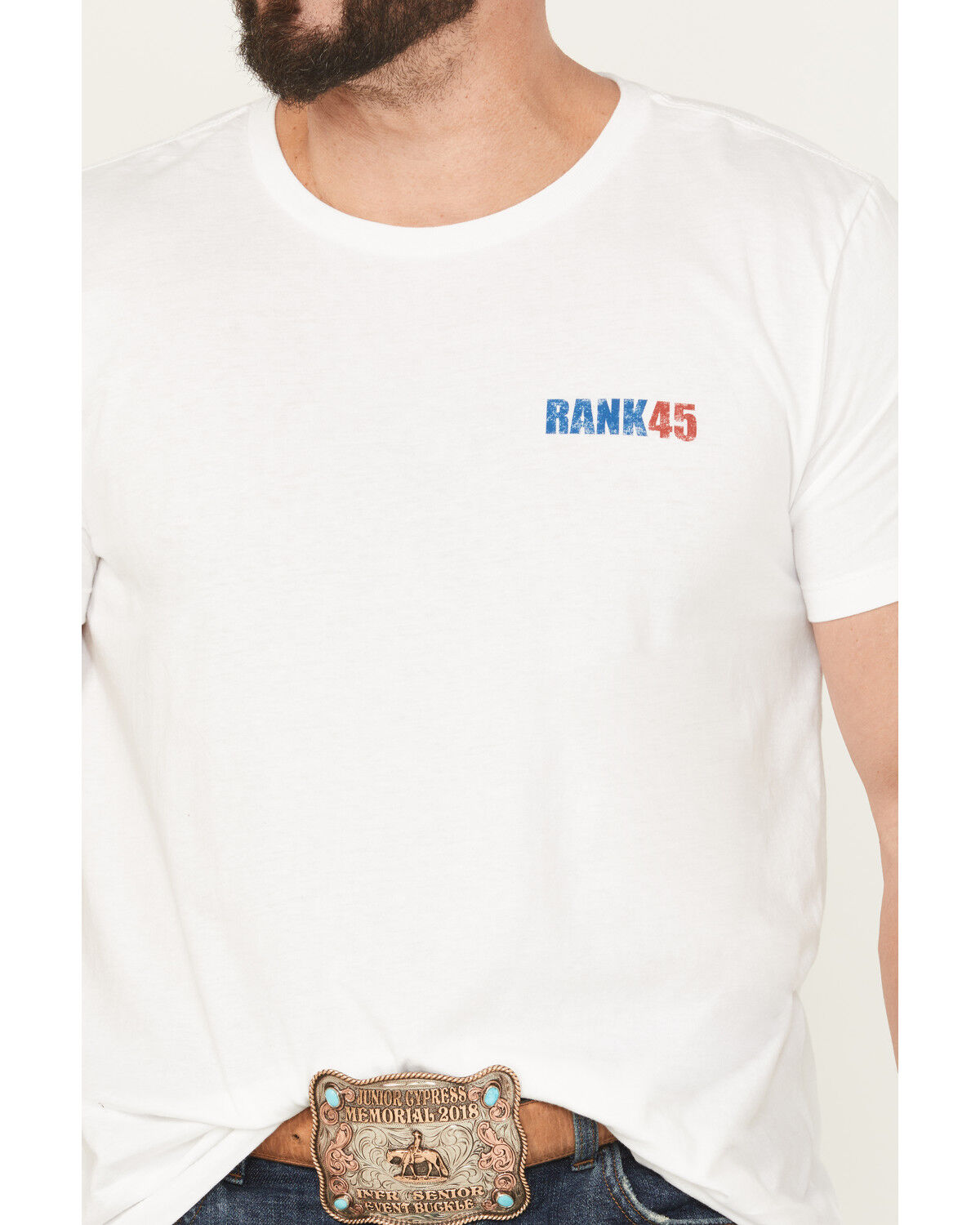Image #3 - RANK 45&reg; Men's Red 45 Short Sleeve Graphic T-Shirt, White, hi-res