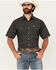 Image #1 - Ely Walker Men's Geo Print Short Sleeve Snap Western Shirt, Black, hi-res