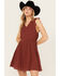 Image #2 - Cleo + Wolf Women's Birdy Open Back Mini Dress, Brandy Brown, hi-res