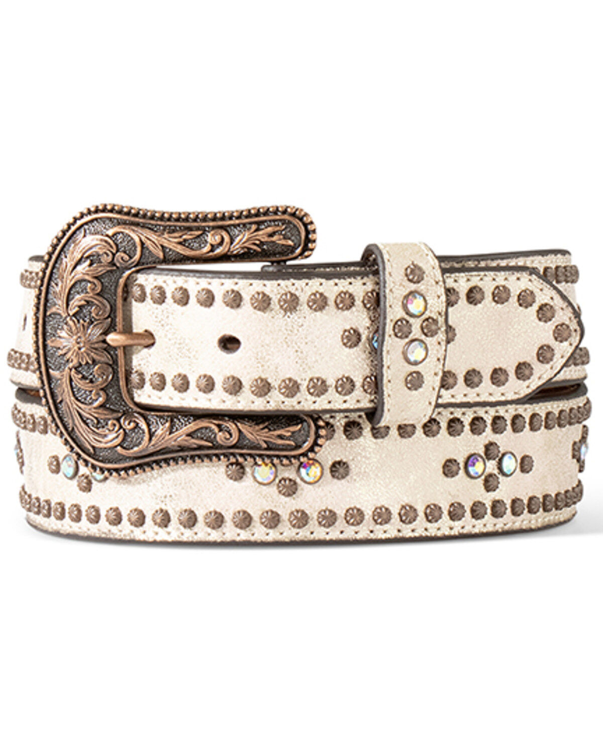 Ariat Women's Embellished Belt, Cream, hi-res