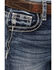 Image #2 - Miss Me Girls' Medium Wash Cross Embroidered Stretch Bootcut Jeans, Dark Blue, hi-res