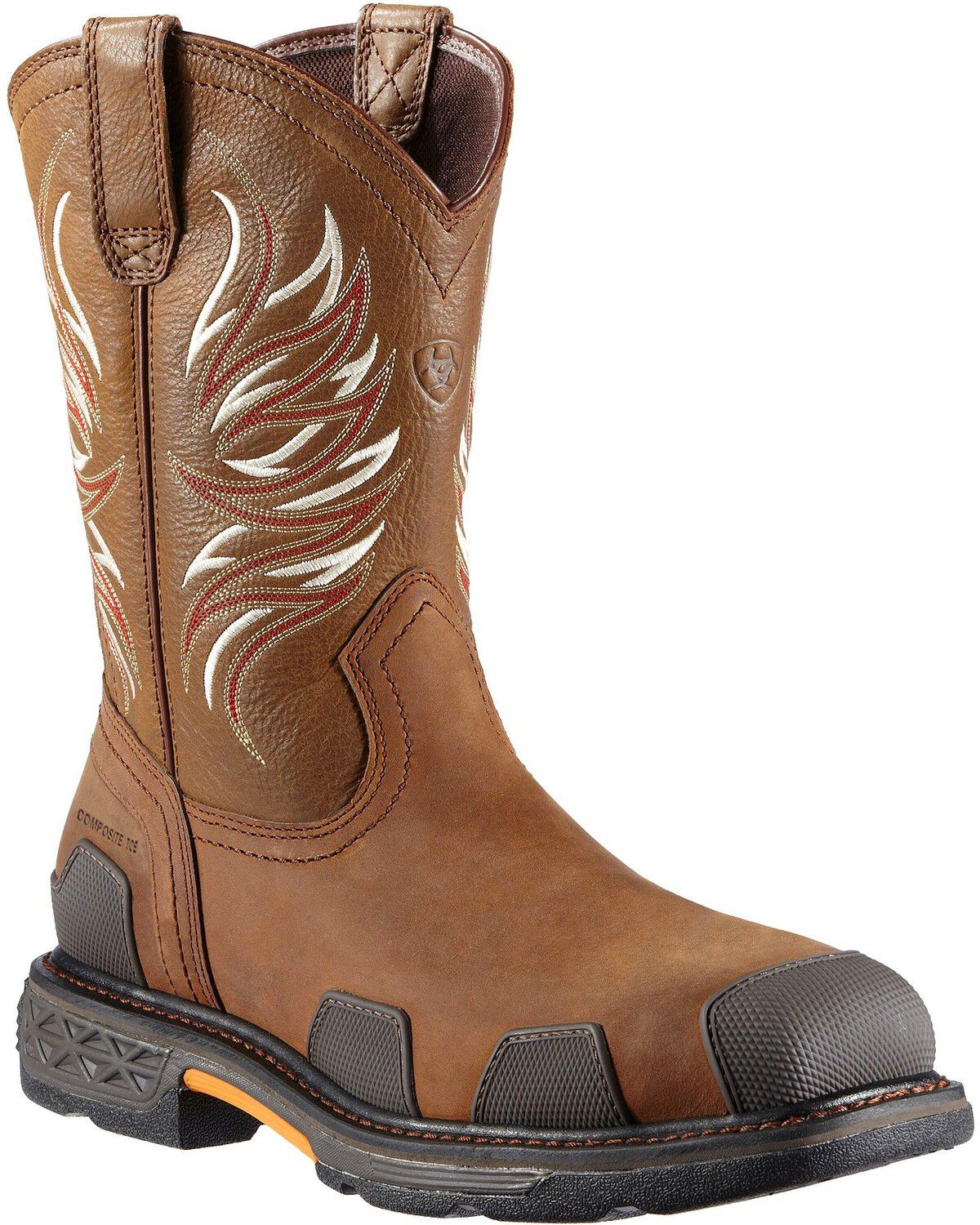 Ariat Men's Overdrive Pull On Work Boots - Composite Toe, Brown, hi-res