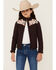 Image #1 - Shyanne Girls' Southwestern Print Softshell Jacket , Chocolate, hi-res