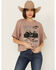 Image #1 - Cleo + Wolf Women's Adrian Boxy Cropped Graphic Tee, Bark, hi-res