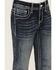 Image #4 - Grace in LA Girls' Medium Wash Longhorn Skull Stretch Bootcut Jeans , Medium Wash, hi-res