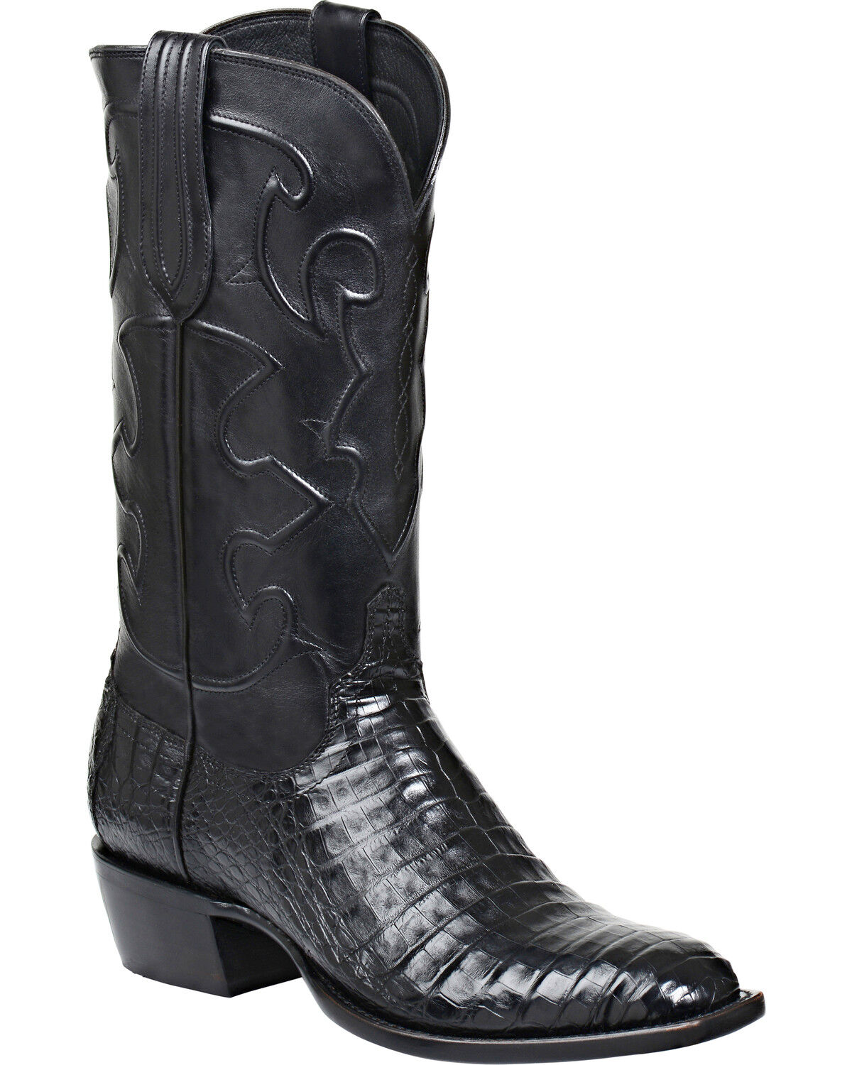 Image #1 - Lucchese Handmade 1883 Men's Charles Crocodile Belly Cowboy Boots - Round Toe, Black, hi-res
