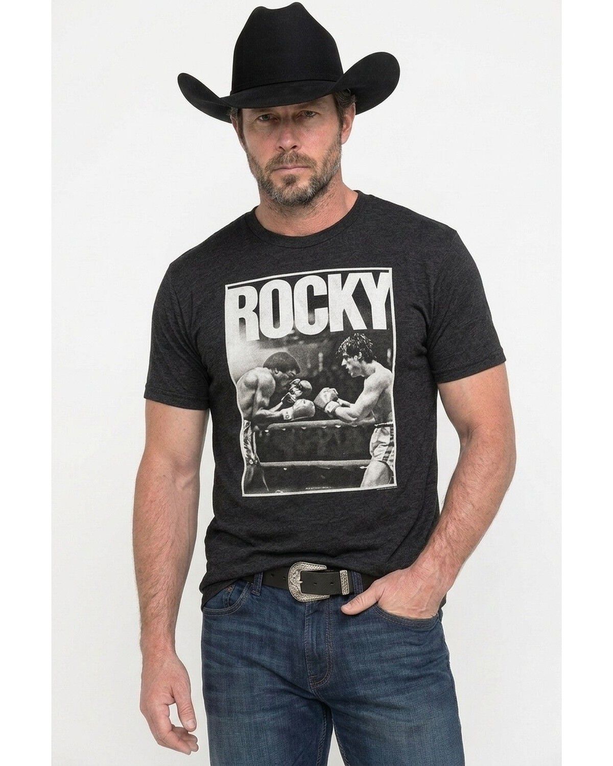 Rocky Men's Boxing Logo Short Sleeve Graphic T-Shirt, Black, hi-res
