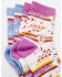 Image #4 - Shyanne Girls' Meadow Mauve Southwestern Print Crew Socks - 2 Pack, Multi, hi-res