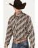 Image #2 - RANK 45&reg; Men's Altonwon Striped Geo Print Long Sleeve Button-Down Western Shirt, Coffee, hi-res