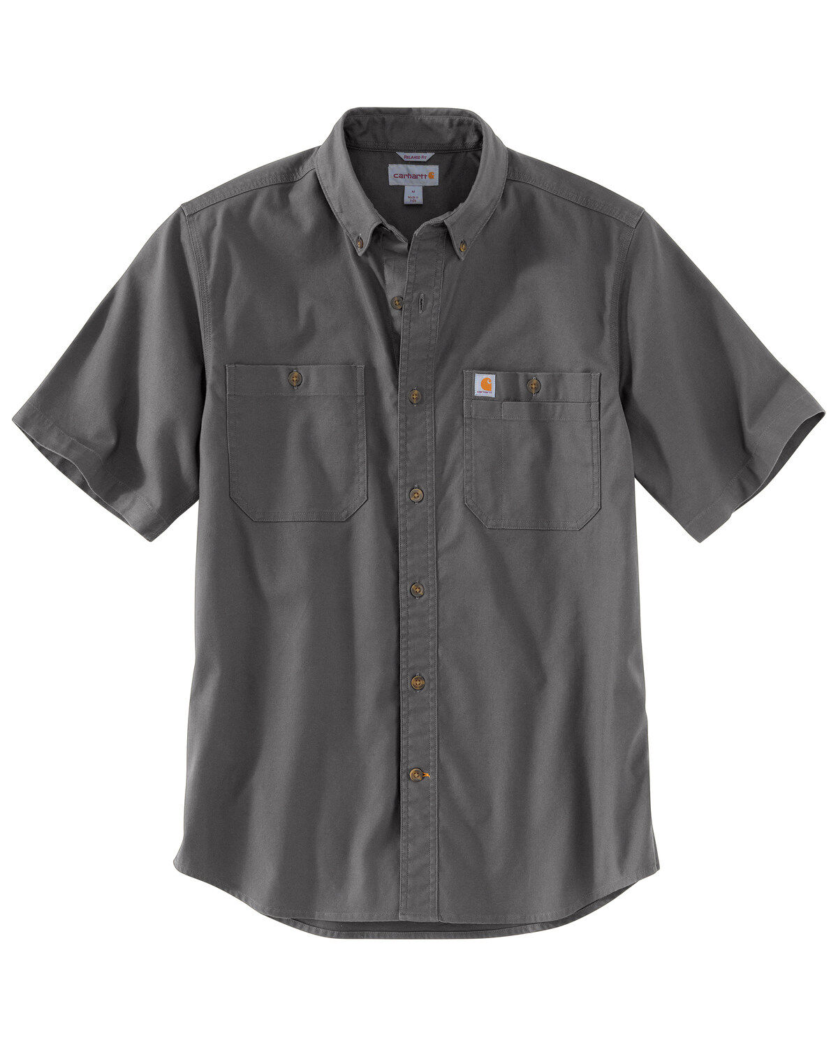Image #2 - Carhartt Men's Rugged Flex&reg; Rigby Short Sleeve Work Shirt - Tall, Charcoal, hi-res