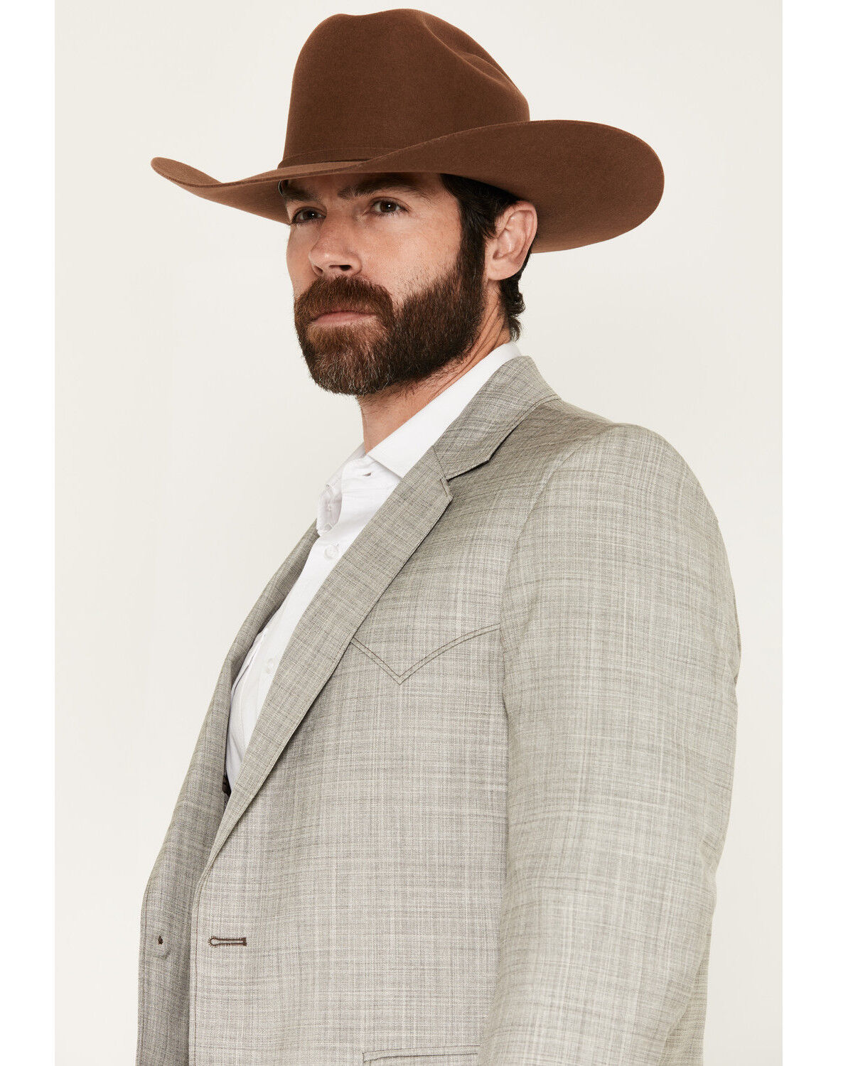 Image #2 - Circle S Men's Houston Button-Down Sportcoat - Big, Heather Grey, hi-res