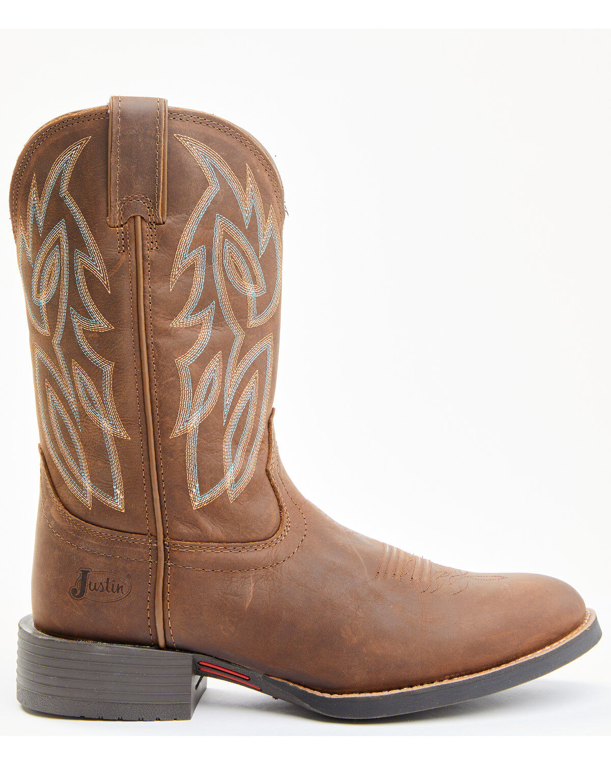 Image #2 - Justin Men's Stampede Rendon Western Boots - Round Toe, Pecan, hi-res