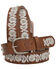 Image #2 - Shyanne Women's White Floral Embroidered Belt, Brown, hi-res