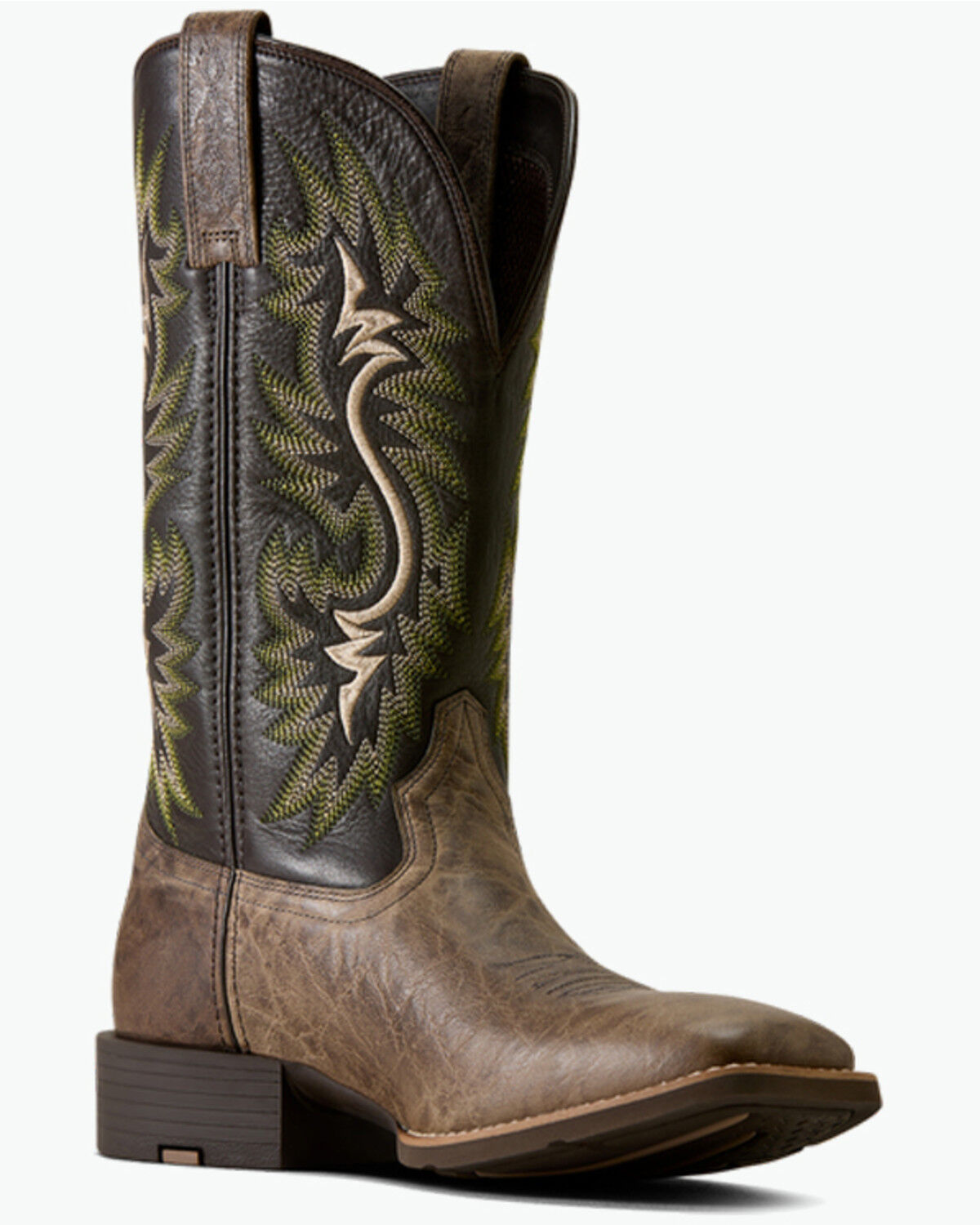 Image #1 - Ariat Men's Sport Colter Elephant Print Performance Boots - Broad Square Toe, Green, hi-res