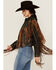 Image #2 - Scully Women's Fringe Studded Leather Jacket, Brown, hi-res