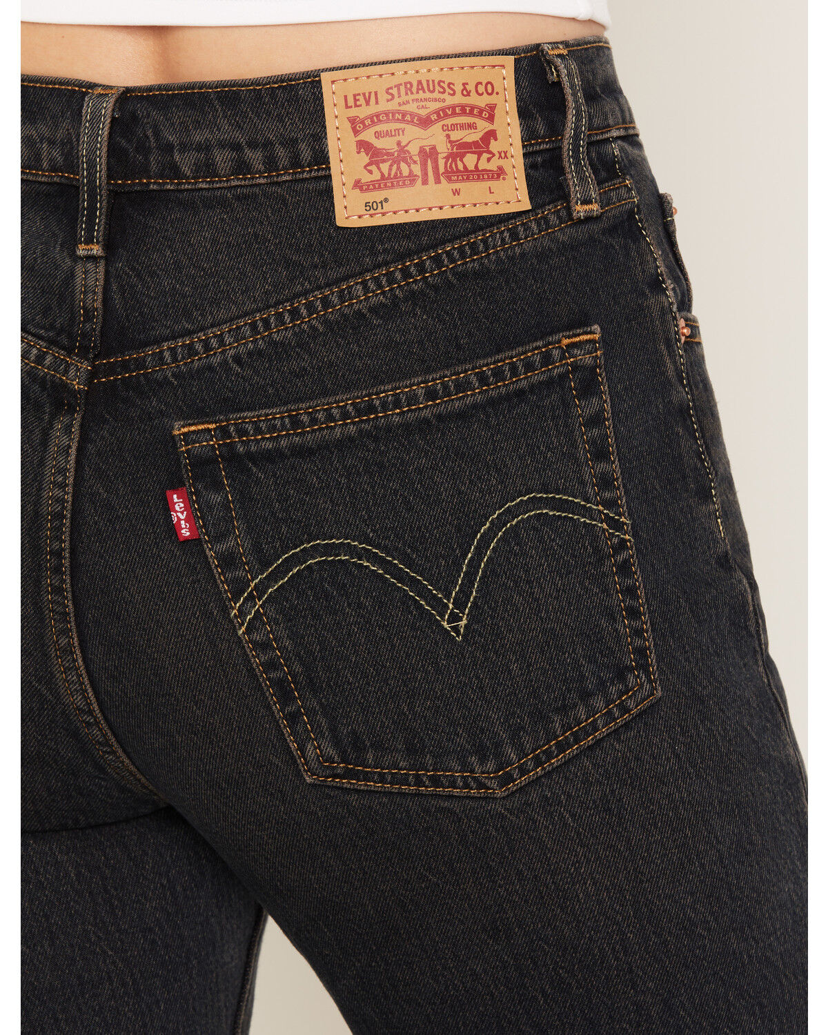 Image #4 - Levi's Women's 501 Dark Wash High Rise Straight Stretch Denim Jeans, Dark Wash, hi-res