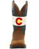 Image #4 - Durango Men's Colorado Flag Western Boots - Square Toe, Brown, hi-res