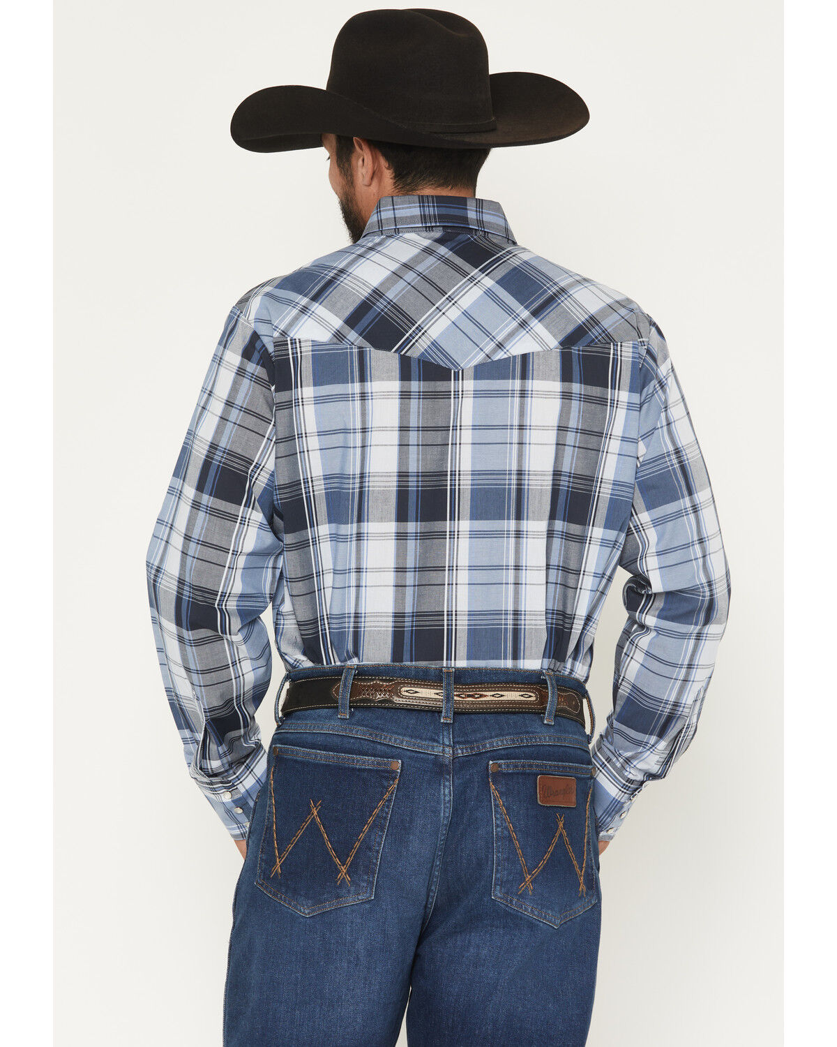 Image #4 - Ely Walker Men's Plaid Print Long Sleeve Pearl Snap Western Shirt - Tall, , hi-res