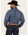 Image #4 - George Strait by Wrangler Men's Paisley Print Long Sleeve Button-Down Stretch Western Shirt - Tall, Navy, hi-res