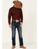 Image #2 - Gibson Men's Basic Solid Long Sleeve Pearl Snap Western Shirt, Burgundy, hi-res