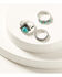 Image #1 - Shyanne Women's Turquoise and Silver-Toned Dotted Ring Set - 3 Piece, Silver, hi-res