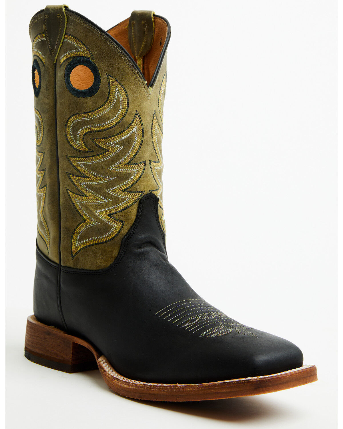 Image #1 - Justin Men's Bent Rail Walsh Performance Western Boots - Broad Square Toe, Green, hi-res