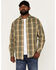 Image #1 - Resistol Men's Boulder Large Plaid Button Down Western Shirt , Sage, hi-res