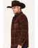 Image #2 - Cinch Men's Polar Fleece Striped Long Sleeve Flannel Jacket, Dark Red, hi-res