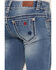 Image #4 - Shyanne Little Girls' Light Wash Americana Star Flare Jeans, Blue, hi-res