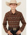 Image #1 - Cody James Boys' Resource Southwestern Print Long Sleeve Snap Flannel Shirt , Rust Copper, hi-res