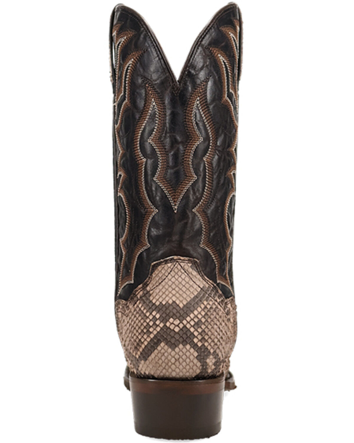 Image #5 - Dan Post Men's Exotic Python Western Boots - Square Toe, Chocolate, hi-res