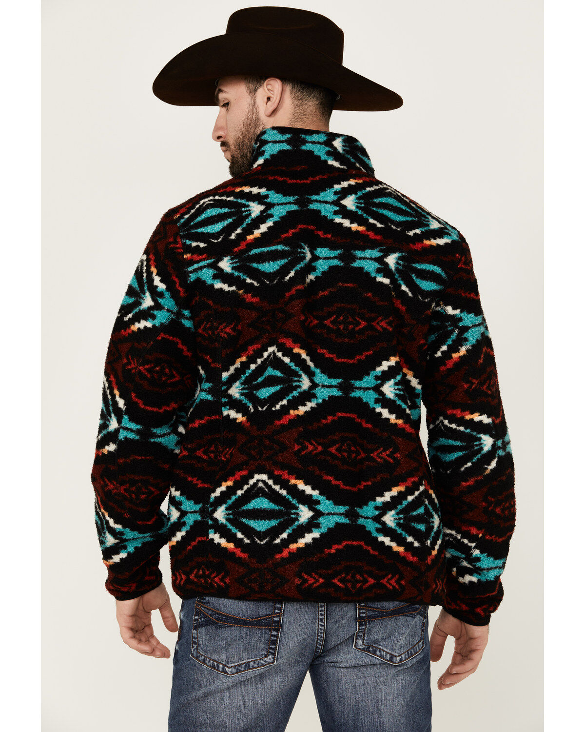 Image #4 - Rock & Roll Denim Men's Southwestern Print Jacket, Black, hi-res