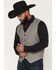 Image #2 - Cody James Men's Brogue Button-Down Vest, Black, hi-res