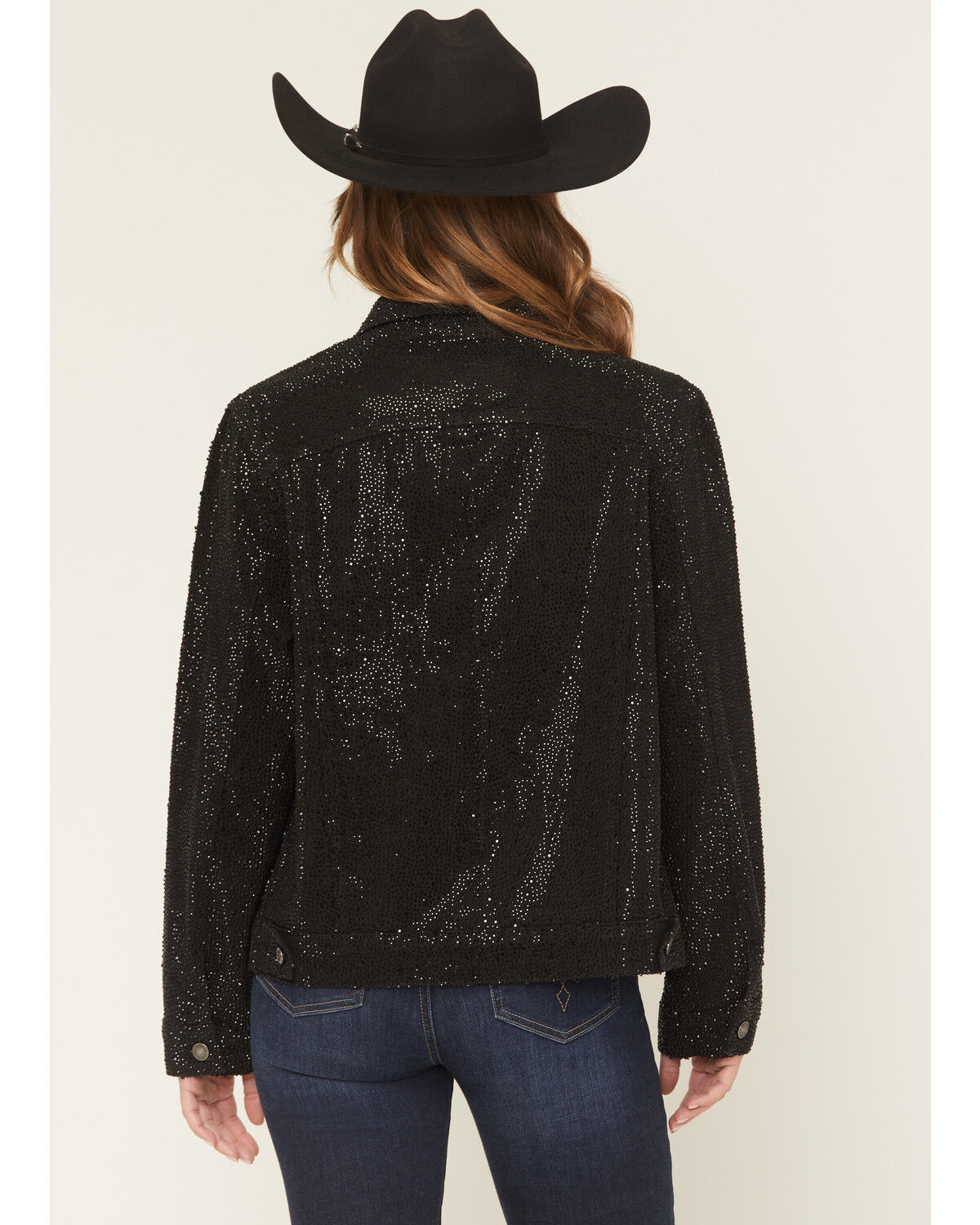 Image #3 - Daniel Diamond Women's Cash Embellished Denim Jacket, Black, hi-res
