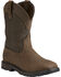 Image #1 - Ariat Groundbreaker Waterproof Western Work Boots - Steel Toe, Brn Bomber, hi-res