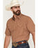 Image #2 - Ely Walker Men's Geo Print Short Sleeve Pearl Snap Western Shirt, Tan, hi-res