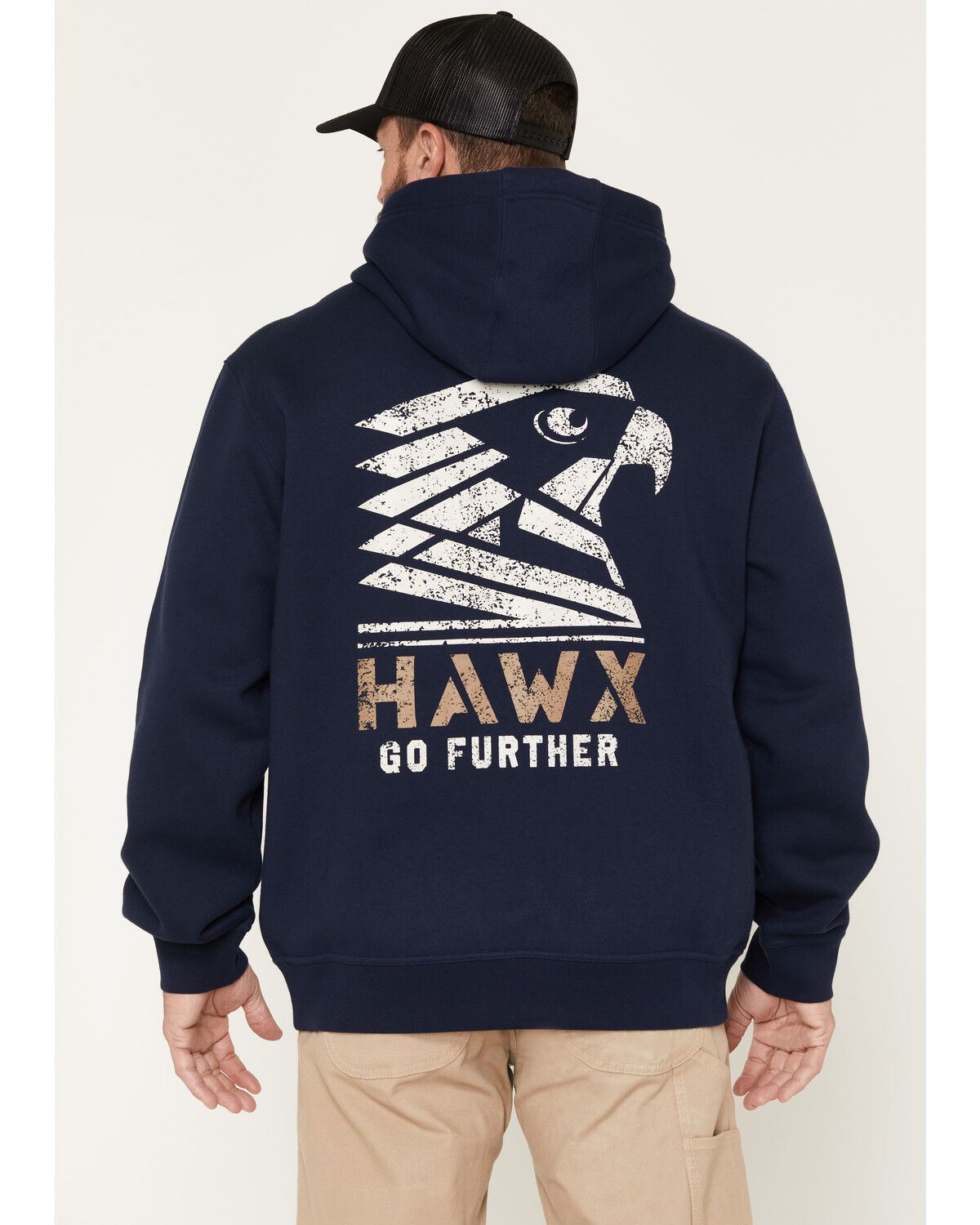 Image #1 - Hawx Men's Hawk Fleece Hooded Sweatshirt, Navy, hi-res