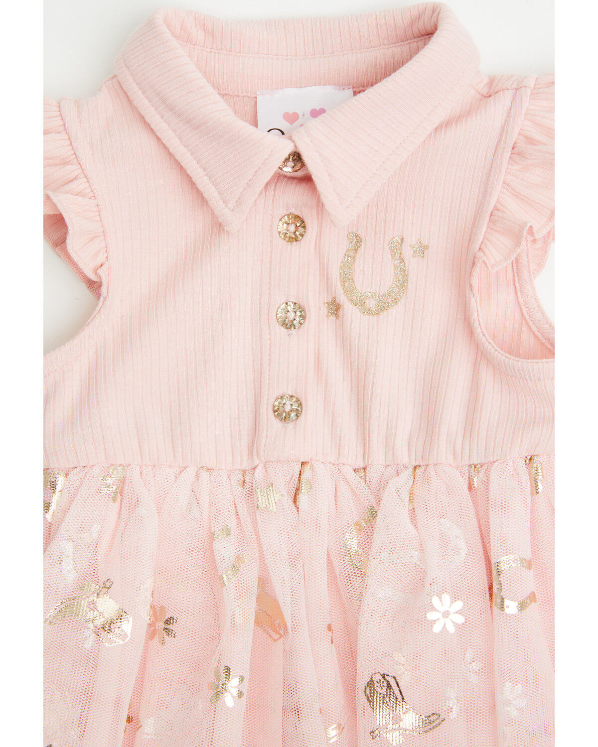 Image #2 - Sugar California Infant Girls' Horseshoe Print Tutu Dress, Pink, hi-res