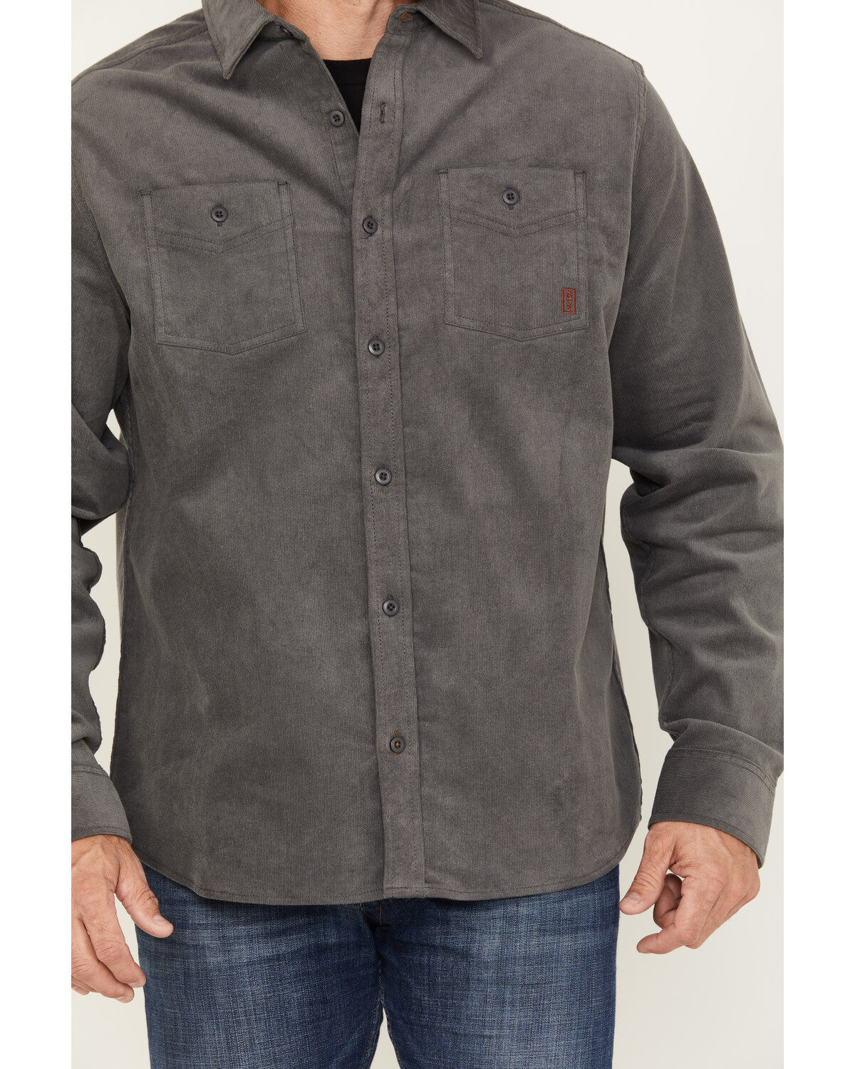 Image #3 - Brothers and Sons Men's Long Sleeve Button Down Western Shirt, Charcoal, hi-res