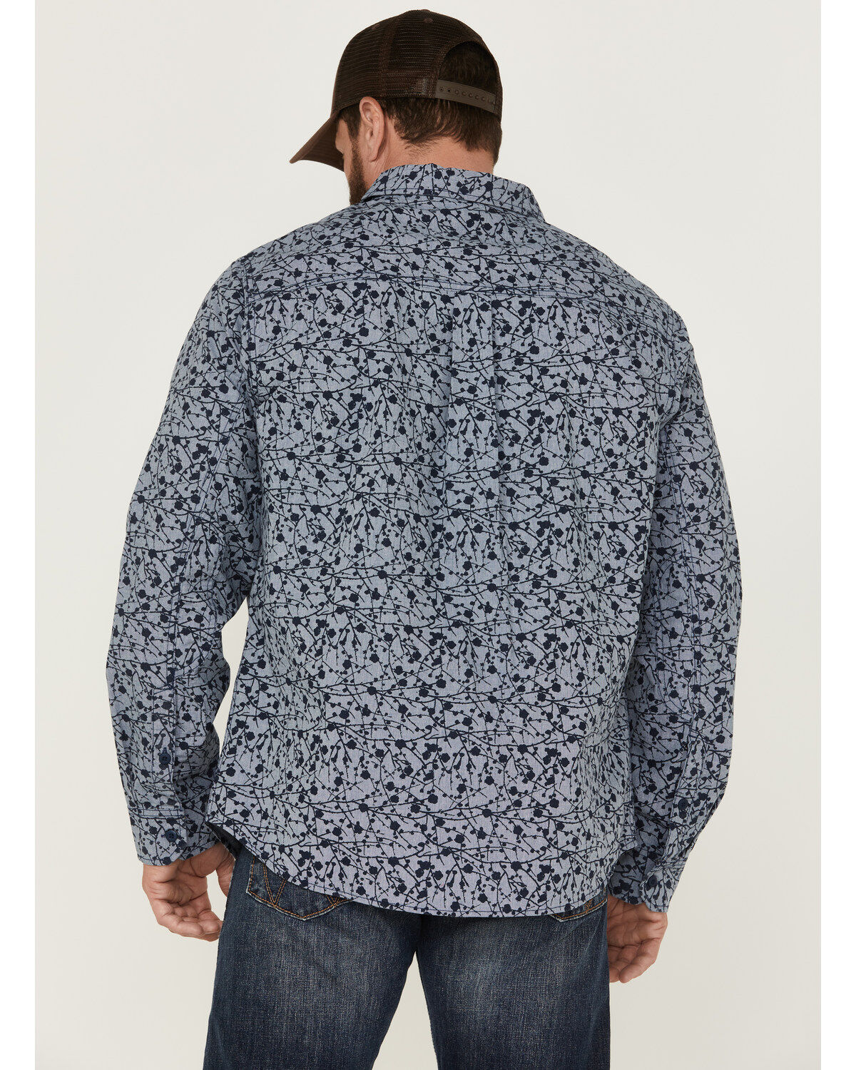 Image #4 - Brothers and Sons Men's All-Over Print Long Sleeve Button-Down Western Shirt, Navy, hi-res