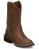 Image #1 - Justin Boys' Roper Western Boots - Round Toe, Brown, hi-res