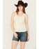 Image #1 - Angie Women's Crochet Tank Top , Ivory, hi-res