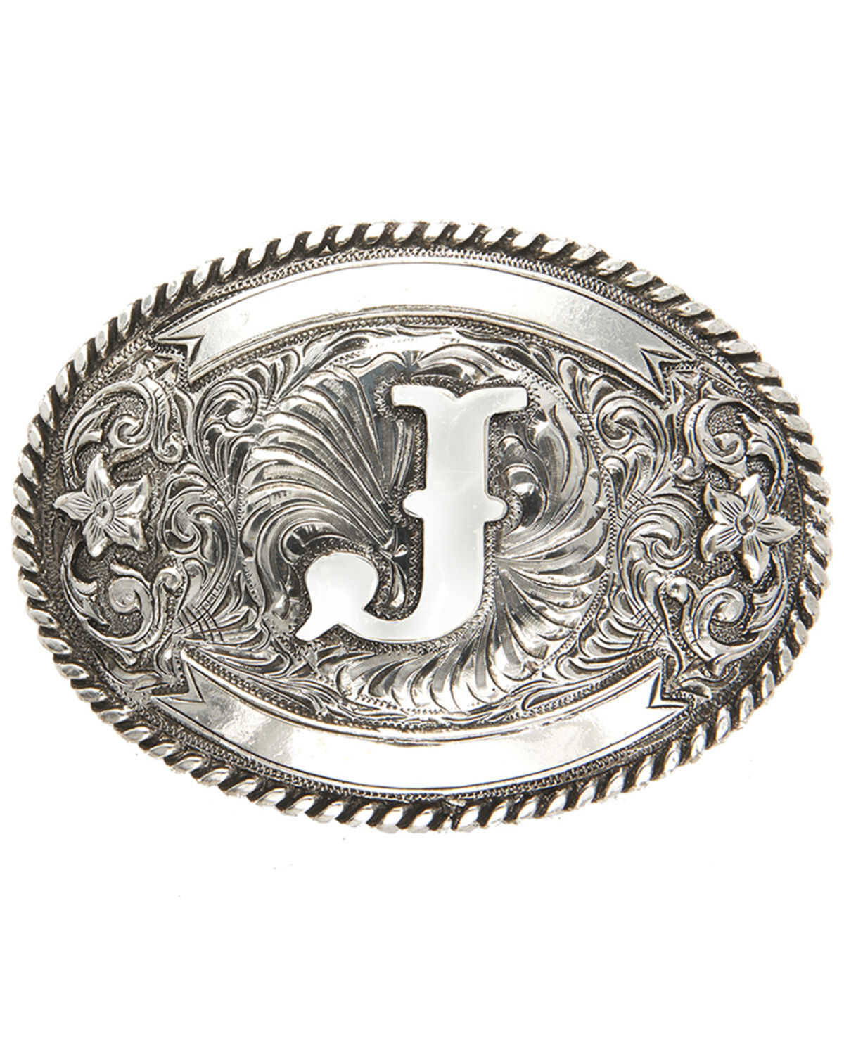 Image #1 - Cody James Initial J Belt Buckle, Silver, hi-res