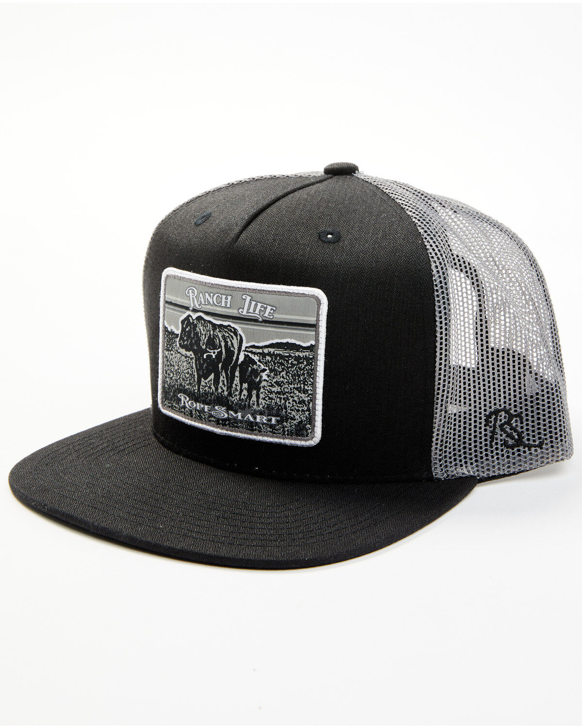 Image #1 - RopeSmart Men's Monochrome Ranch Life Trucker Cap, Black, hi-res